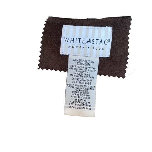 White Stag brown faux suede button down long sleeve oversized jacket size 3XL - Picture 13 of 15